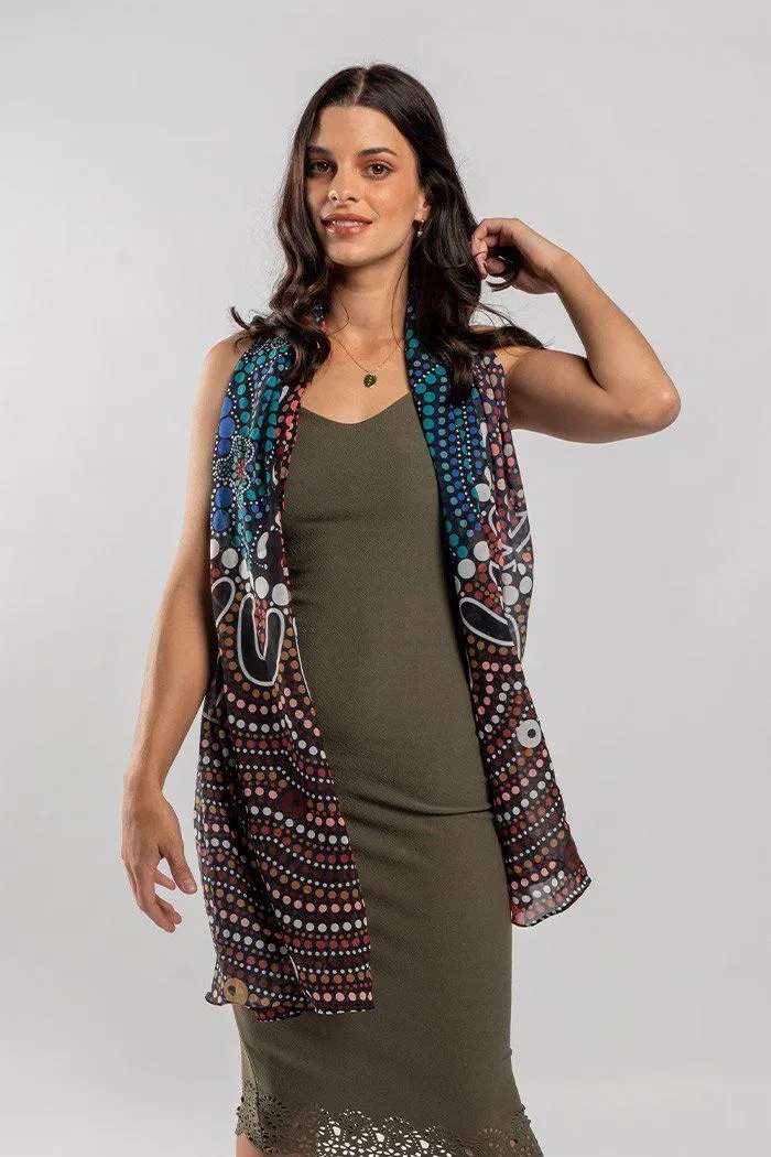 Heal Our Nura Rectangle Chiffon Scarf