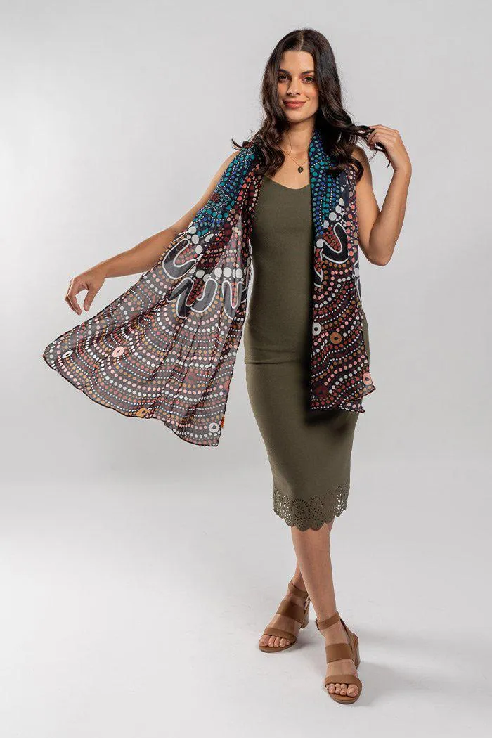 Heal Our Nura Rectangle Chiffon Scarf